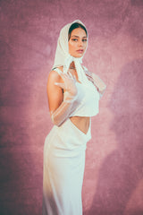 Icon Dress in Sheer White