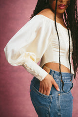 Elizabeth Corset Top in Pearl