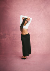 Low Waist Maxi Skirt in Ink