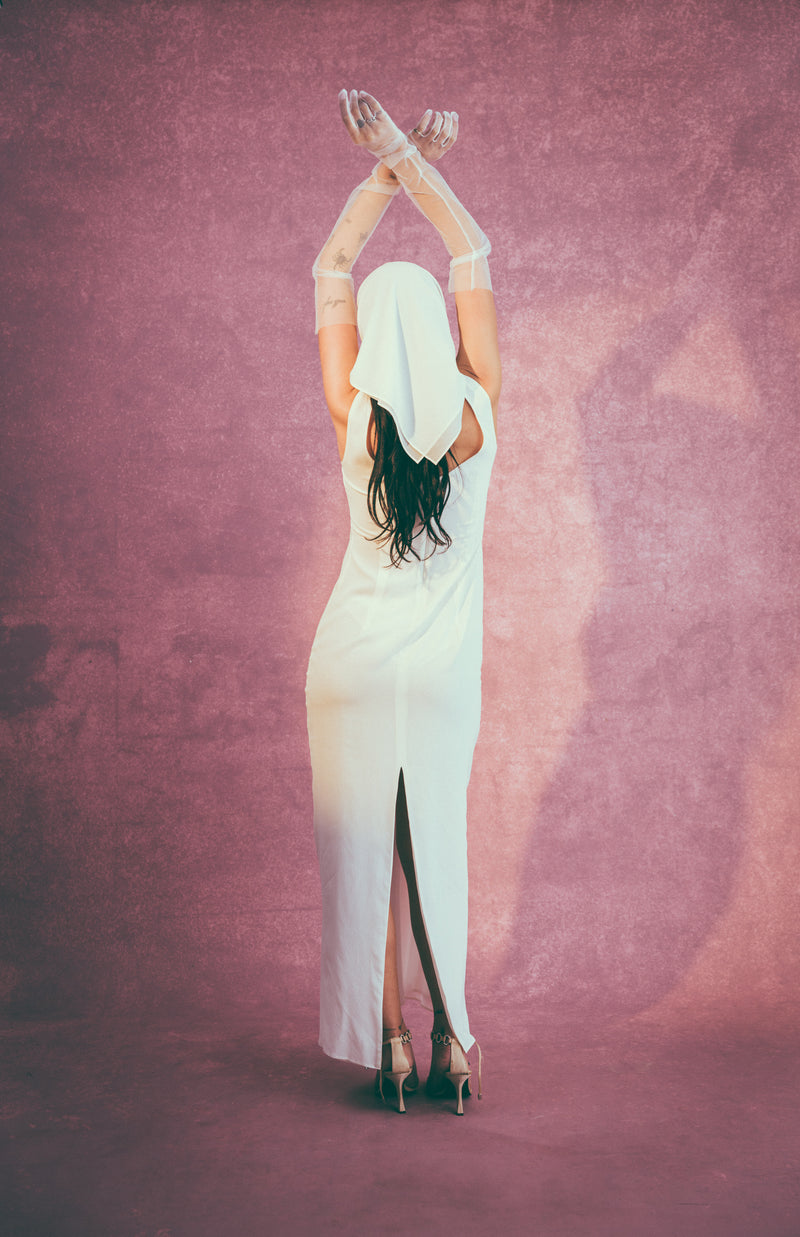 Icon Dress in Sheer White